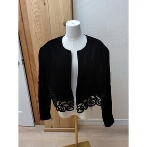 Jessica McClintock Gunne Sax Velvet Shrug 24W Black Whimsigoth Bolero Plus Size
